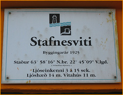 Info-Schild am Stafnesviti